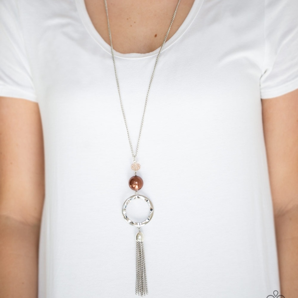 Bold Balancing Act - Brown, Necklace and Earrings